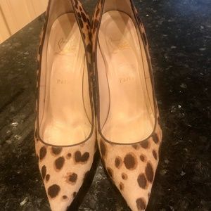 Christian Louboutin Leopard Print pointed toe pump